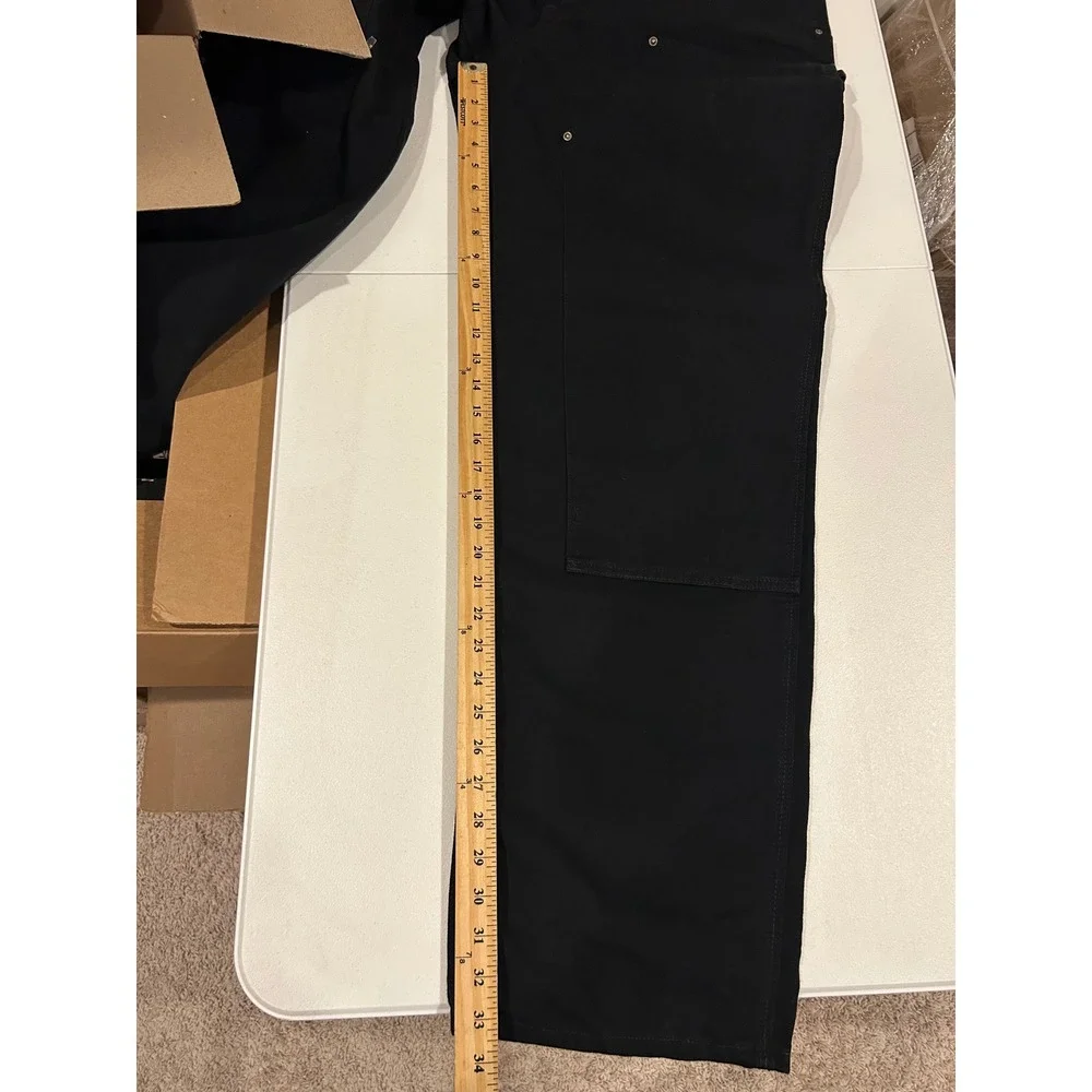 Carhartt B136 BLK Men's 36x34 Double Knee Canvas Duck Pants Loose Fit Black EUC